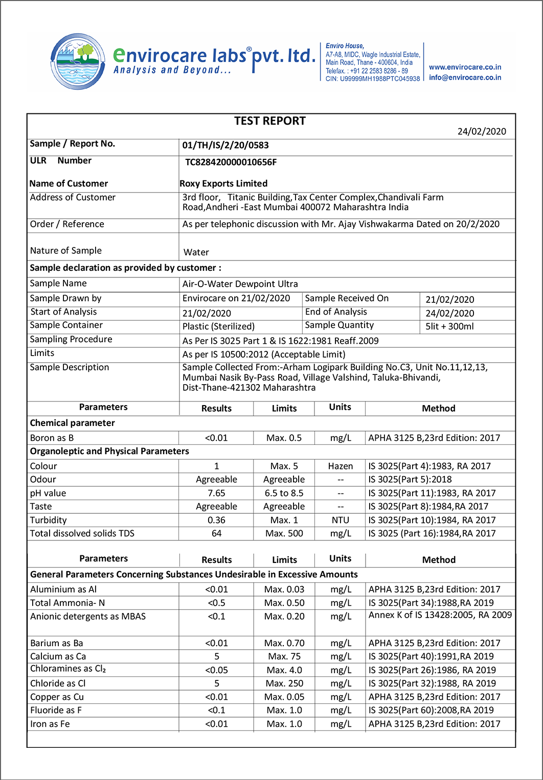 Certification Page 1